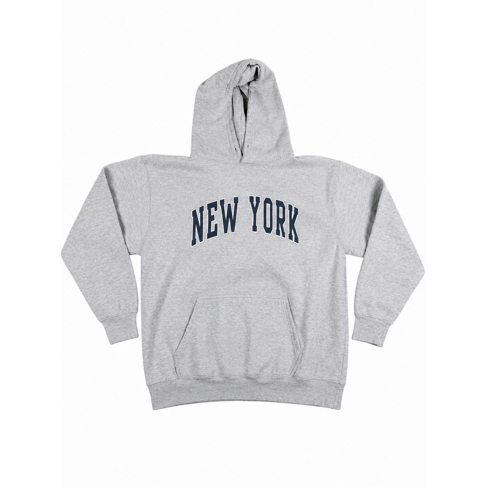 John Galt Silver New York Oversized Hoodie Women OS Cotton Pullover